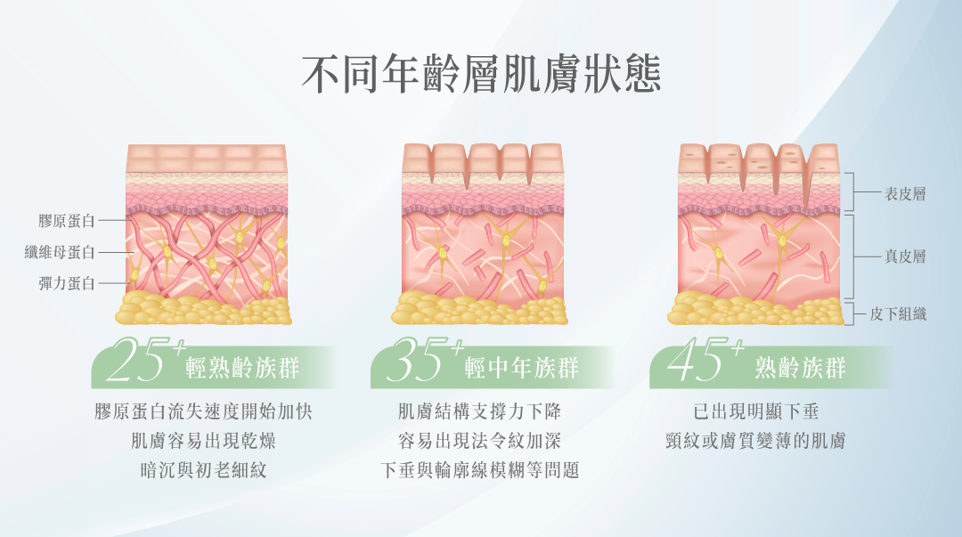 逆時針不同年齡層肌膚狀態＿辰美學
