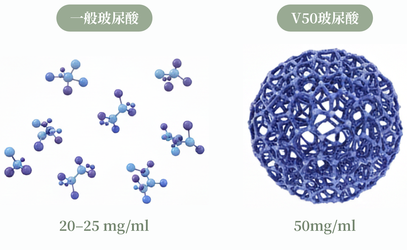 V50可立美玻尿酸與一般玻尿酸的不同